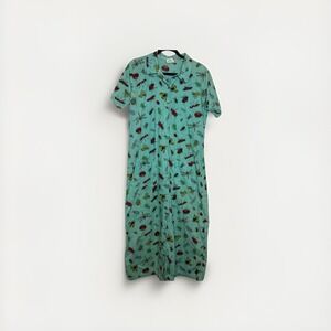 TOM TOM California Sz M Art-to-Wear BUGS INSECTS Entomology Cotton Dress Garden